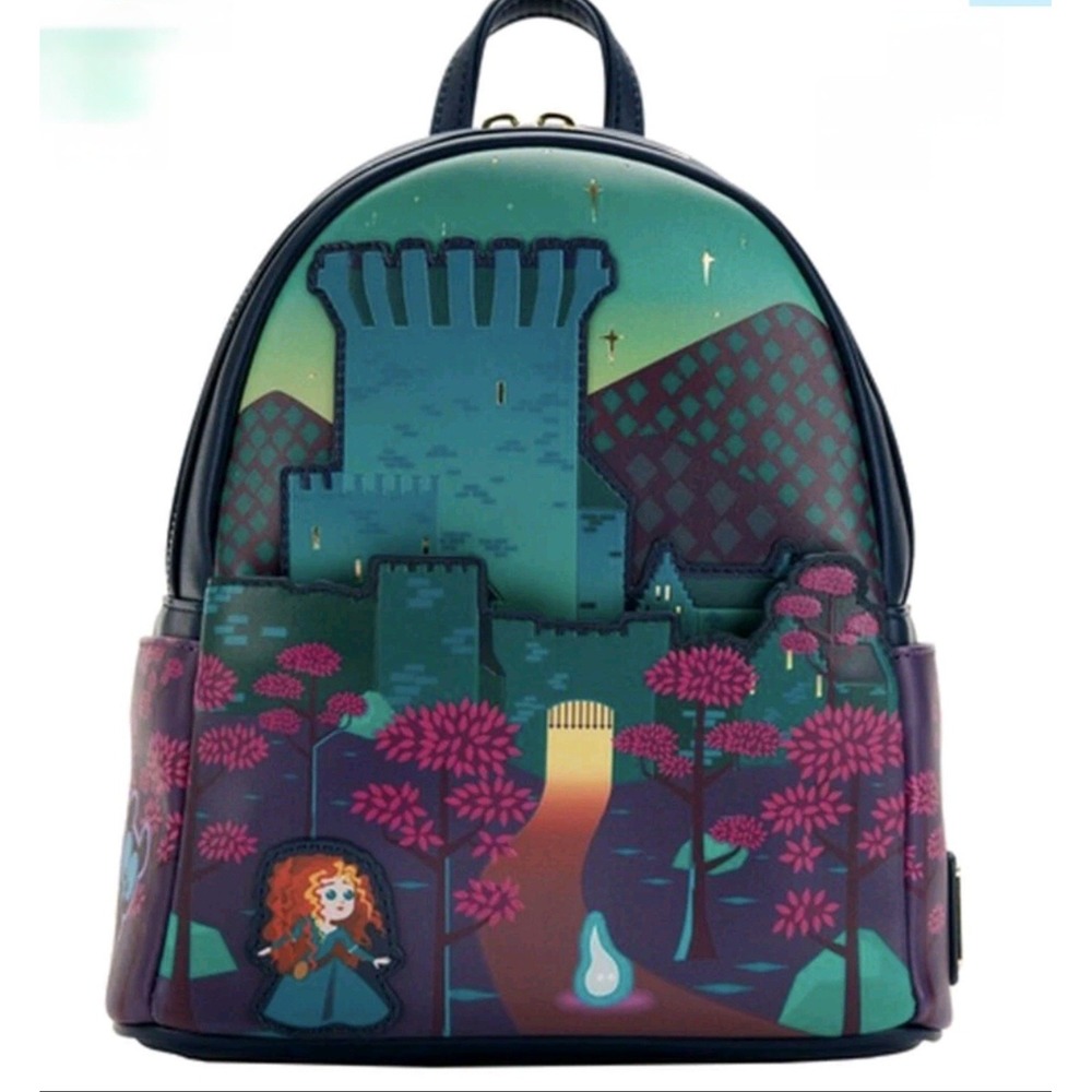 LOUNGEFLY Disney Pixar BRAVE Merida‎ Glow-in-the-Dark Mini Backpack NWOT